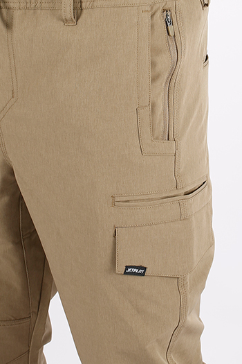 A close-up of a person's pants    Description automatically generated